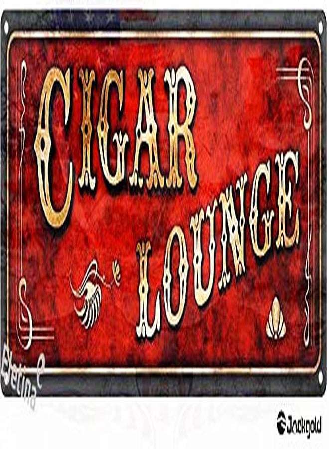 Eletina Metal Sign Red Cigar Lounge Indoor and Outdoor Retro Club bar Restaurant Poster 6 X 16 Inch - Image 1